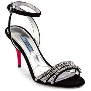 Jewel Crystal Embellished 85mm Ankle Strap Sandals